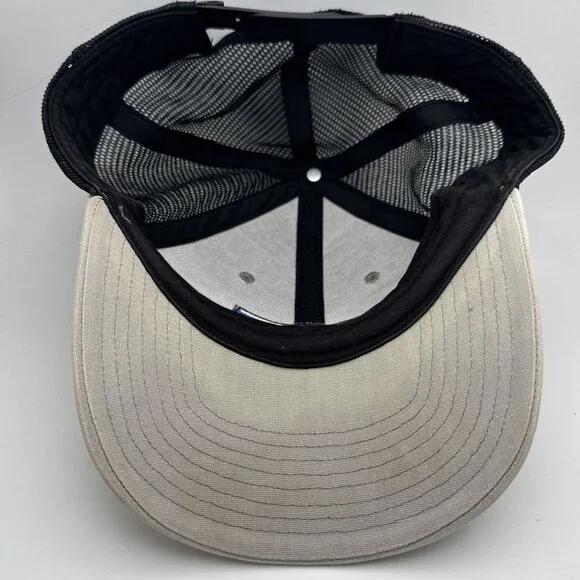 Patagonia Logo Hat Cap Black / Tan Snapback Trucker Hat Mesh - Picture 4 of 4